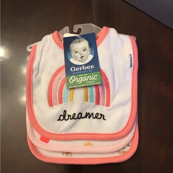 Gerber Organic Baby Bibs, Set of 3 - Picture 1 of 4